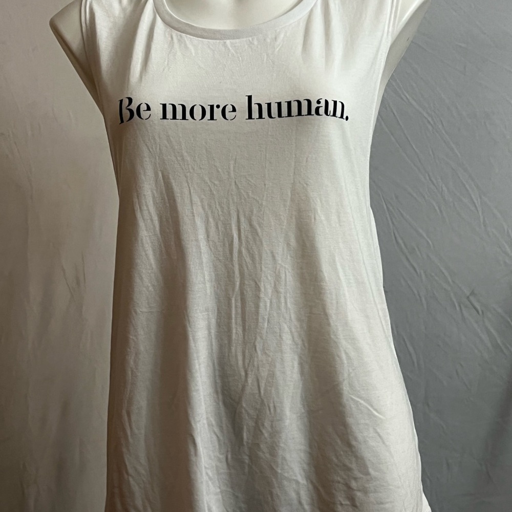 Reebok Women's White Tank Top with Graphic Text